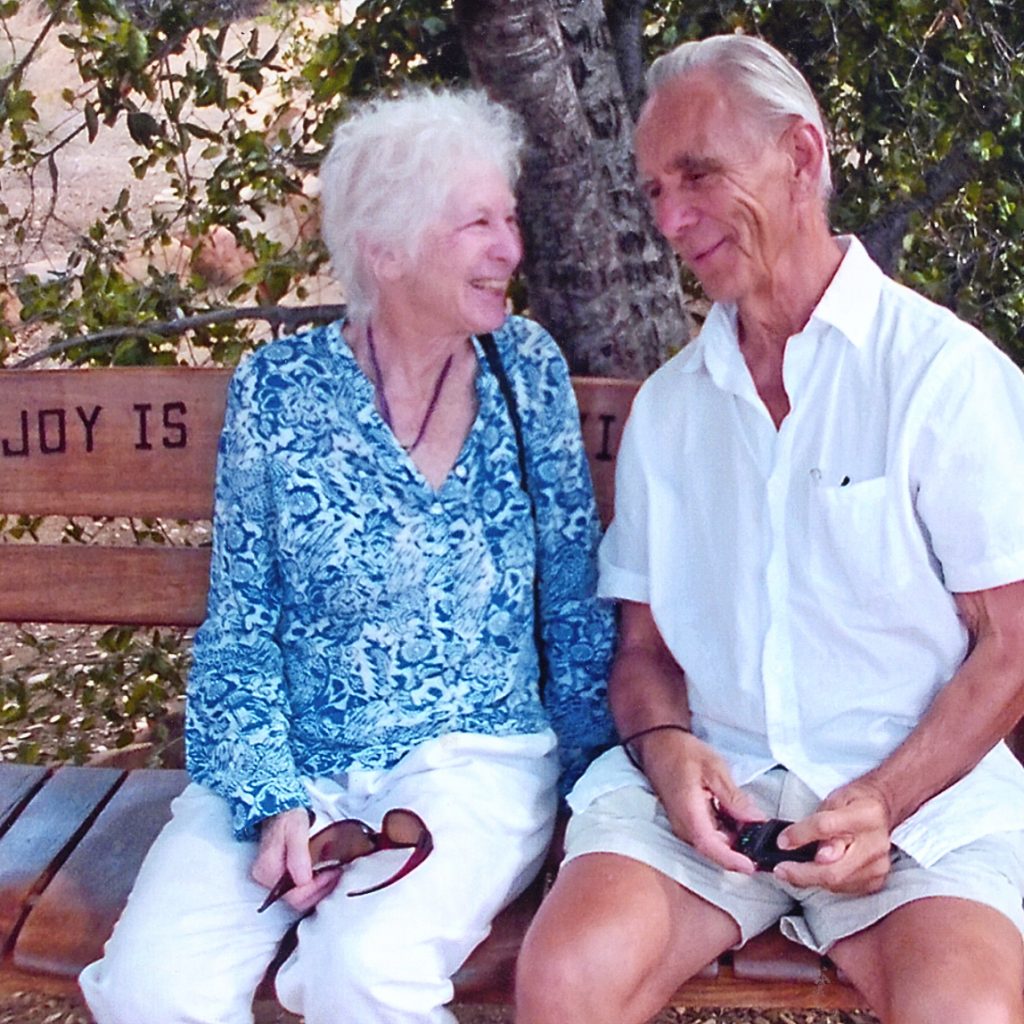 Chandra & Ian Sitting on a Bench in 2017