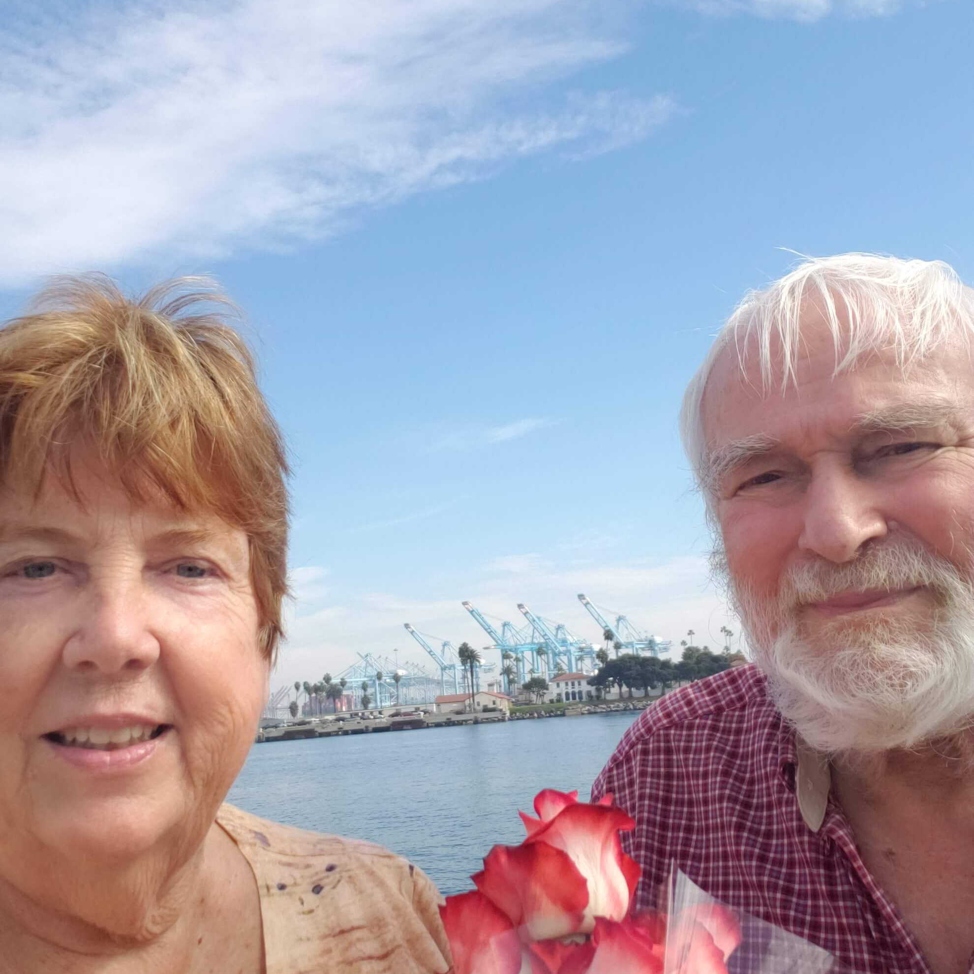 Ruth and Stjepan with Roses at the Pier