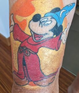 Matt's Mickey Mouse tattoo