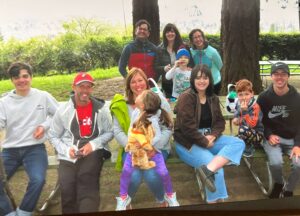 Charlotte with her family - children with spouses and grandchildren grandchld