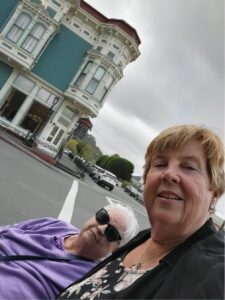 Linda and Ruth on trip to Ferndale, California