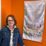 Catherine with Poster for Butterfly Book