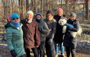 Happy New Year! Patricia, 2nd from left, with her outdoor exercise group "Fierce in the Forest"