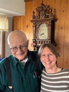 Jack and Pat and grandfather's clock