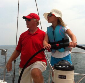 Don and granddaughter, Siobhain, sailing - 2015